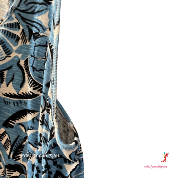 Blue LOFT Ann Taylor tunic Beach Coverup Summer Top 100% Cotton Medium - Picture 6 of 10